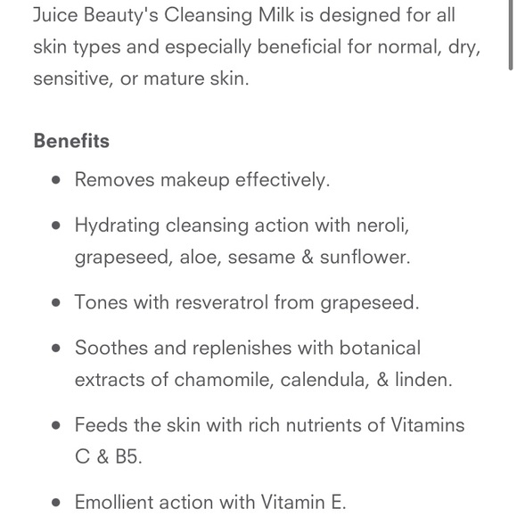 ⭐️⭐️ 5/ $25 ⭐️⭐️ Juice Beauty Cleansing Milk - 2 fl oz- sealed - Picture 3 of 5